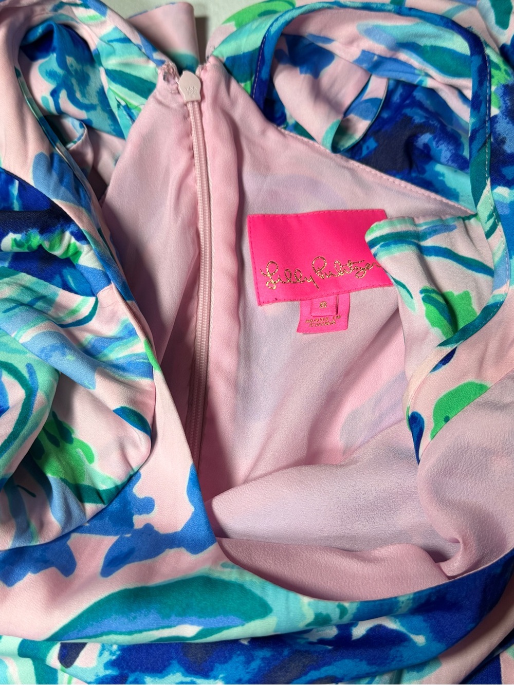 Lilly Pulitzer Rory Dress Pink Tropics Sweet Pea Ruffle Sz 8 - Picture 6 of 8